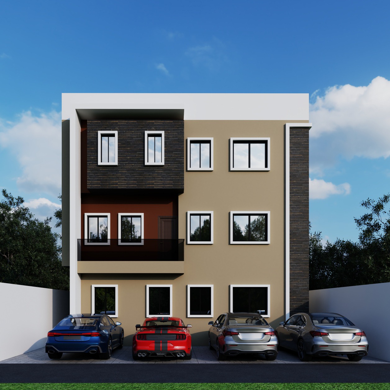 Architectural visualization of Cardiff Court